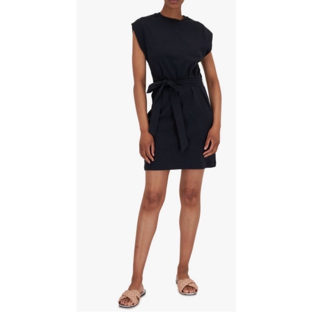VINCE tie waist Elegant Black Dress